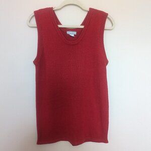 VINTAGE Condor red sweater vest 1980s academia Large EUC